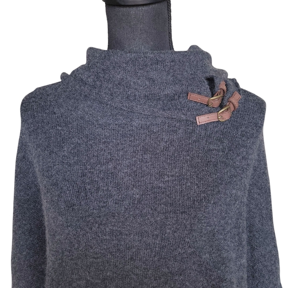 Tyler Boe Gray 100% Cashmere Turtleneck Cape Sweater Women's Size XS - Picture 5 of 14